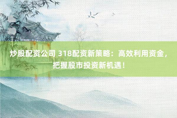 炒股配资公司 318配资新策略：高效利用资金，把握股市投资新机遇！
