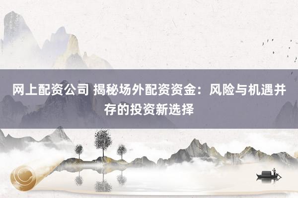 网上配资公司 揭秘场外配资资金：风险与机遇并存的投资新选择