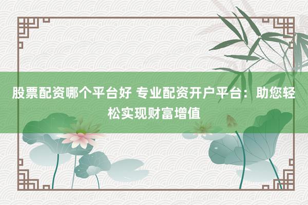 股票配资哪个平台好 专业配资开户平台：助您轻松实现财富增值