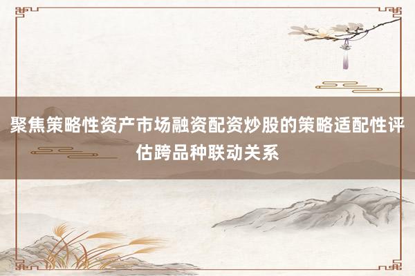 聚焦策略性资产市场融资配资炒股的策略适配性评估跨品种联动关系