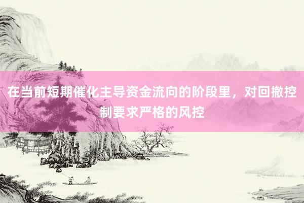 在当前短期催化主导资金流向的阶段里，对回撤控制要求严格的风控
