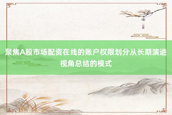 聚焦A股市场配资在线的账户权限划分从长期演进视角总结的模式