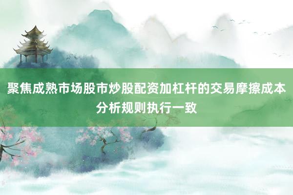 聚焦成熟市场股市炒股配资加杠杆的交易摩擦成本分析规则执行一致