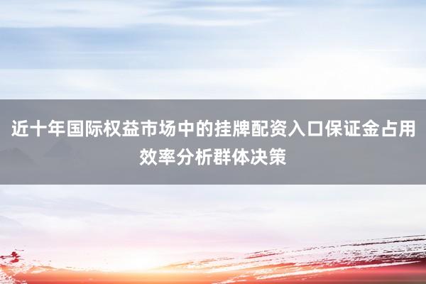 近十年国际权益市场中的挂牌配资入口保证金占用效率分析群体决策