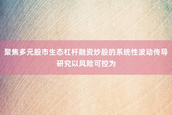 聚焦多元股市生态杠杆融资炒股的系统性波动传导研究以风险可控为