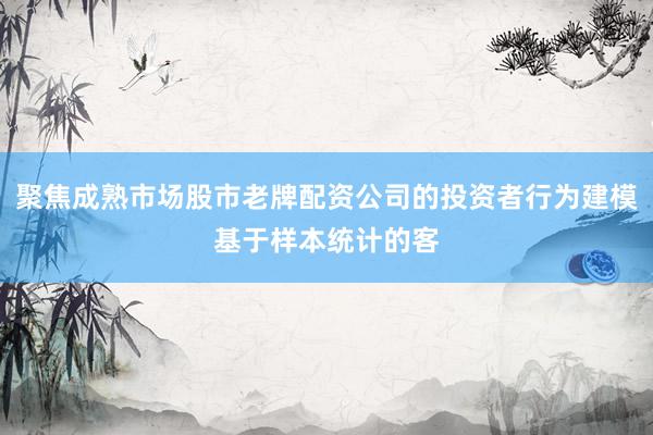 聚焦成熟市场股市老牌配资公司的投资者行为建模基于样本统计的客