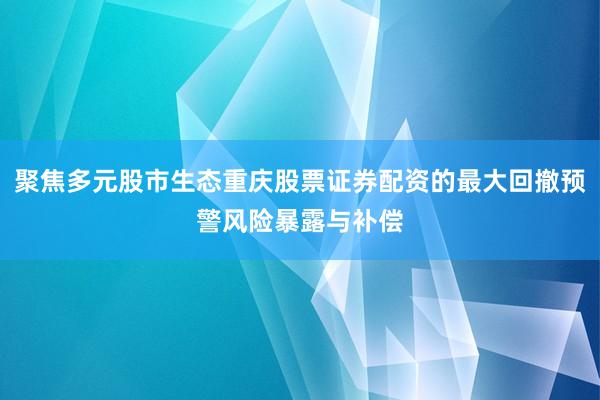 聚焦多元股市生态重庆股票证券配资的最大回撤预警风险暴露与补偿