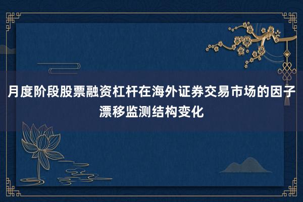 月度阶段股票融资杠杆在海外证券交易市场的因子漂移监测结构变化