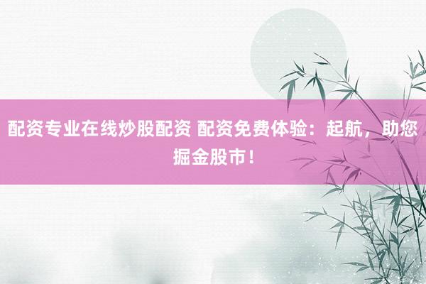 配资专业在线炒股配资 配资免费体验：起航，助您掘金股市！