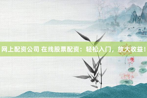 网上配资公司 在线股票配资：轻松入门，放大收益！