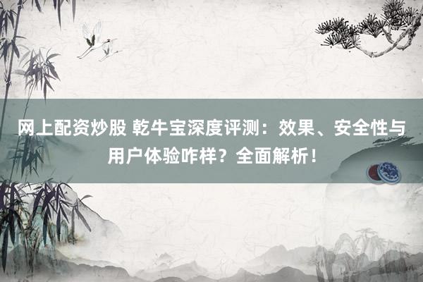 网上配资炒股 乾牛宝深度评测：效果、安全性与用户体验咋样？全面解析！